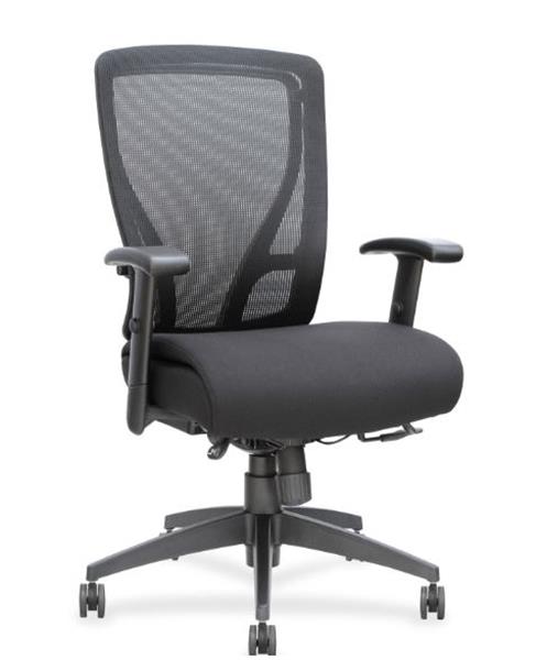 Lorell Fabric Seat Mesh Mid-Back Chair